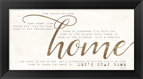 Framed Let&#39;s Stay Home Print