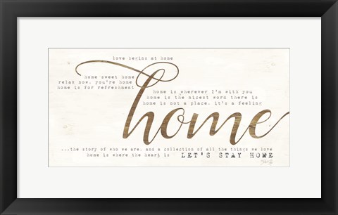 Framed Let&#39;s Stay Home Print