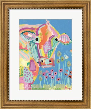 Framed Moo Series:  Lucy Print