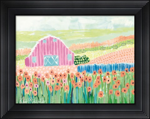 Framed Strolling the Farm Print
