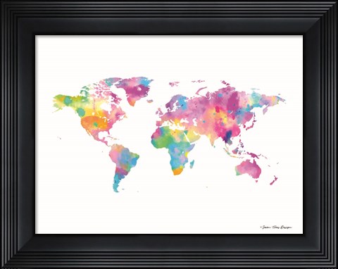 Framed Watercolor World Print