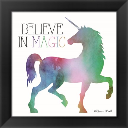 Framed Believe in Magic Unicorn Print