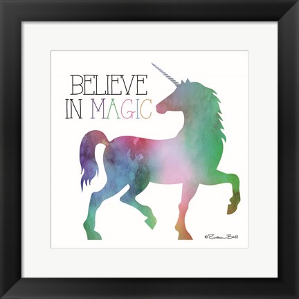 Framed Believe in Magic Unicorn Print