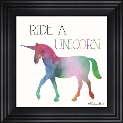 Framed Ride a Unicorn Print