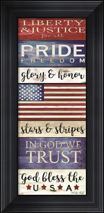 Framed God Bless the USA Print