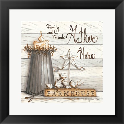 Framed Farm House - Gather Here Print