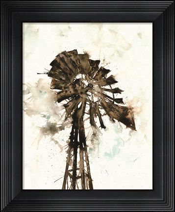 Framed Watercolor Windmill Print