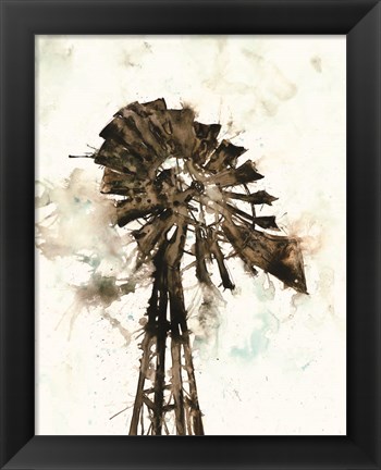 Framed Watercolor Windmill Print