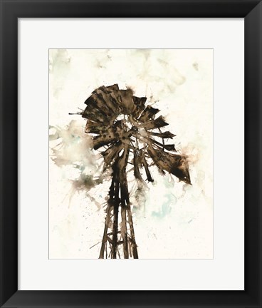 Framed Watercolor Windmill Print