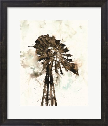 Framed Watercolor Windmill Print