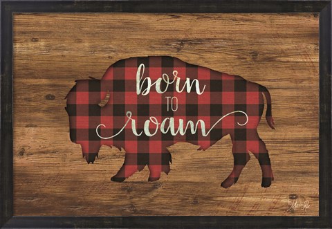 Framed Born to Roam Bison Print
