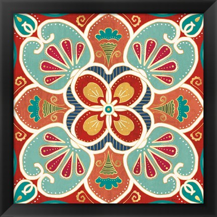 Framed Folk Floral VII Print