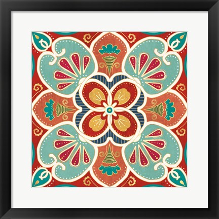 Framed Folk Floral VII Print