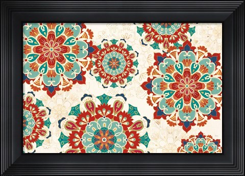 Framed Folk Floral VIII Print