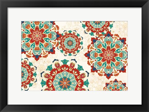 Framed Folk Floral VIII Print