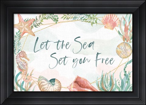 Framed Watercolor Coast I Print