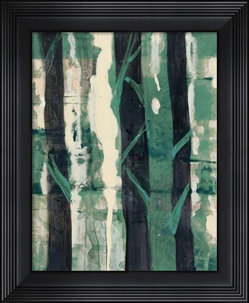 Framed Deep Woods I Emerald Crop Print