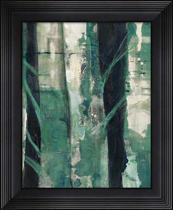 Framed Deep Woods II Emerald Crop Print