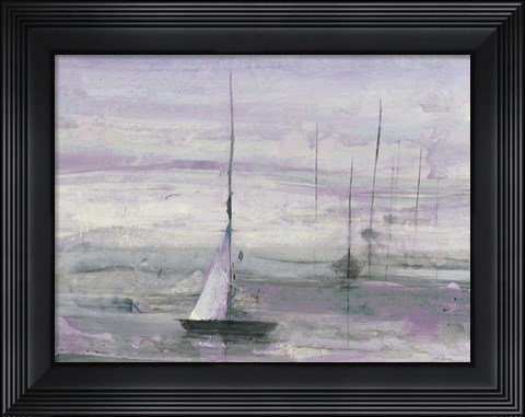 Framed Ice Sailing Purple Crop Print