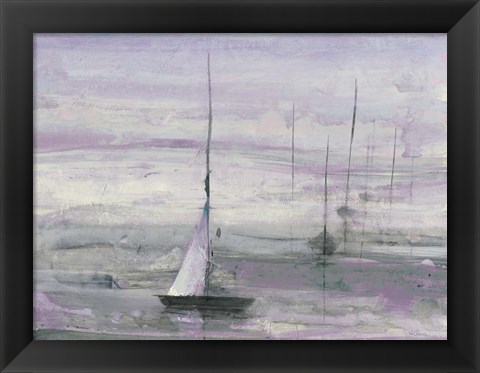 Framed Ice Sailing Purple Crop Print