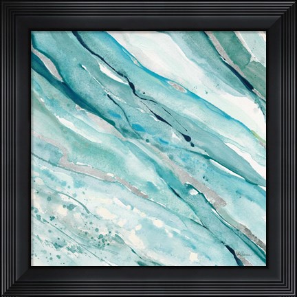 Framed Silver Springs I Blue Green Print