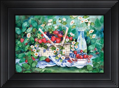 Framed Strawberry Picnic Print