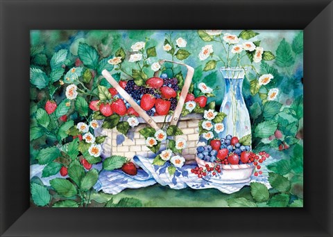 Framed Strawberry Picnic Print