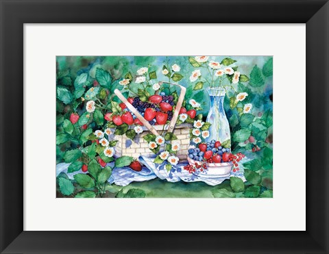 Framed Strawberry Picnic Print