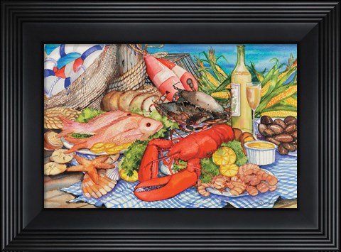 Framed Seafood Platter Print