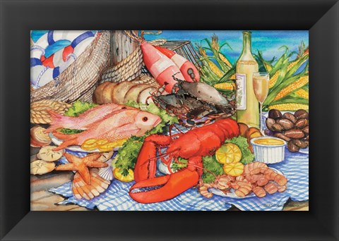 Framed Seafood Platter Print