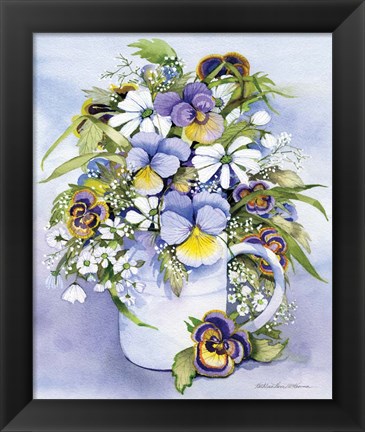 Framed Pansies Perfect Print