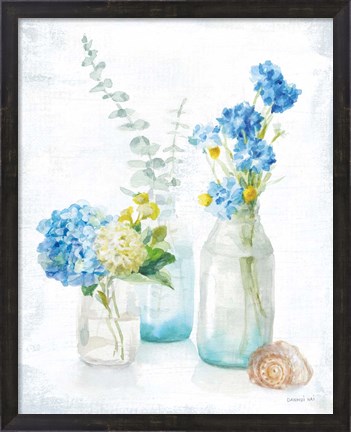 Framed Beach Cottage Florals III Print