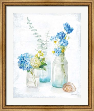 Framed Beach Cottage Florals III Print