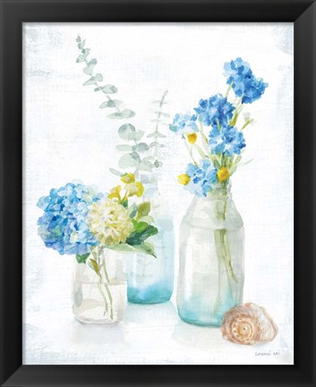 Framed Beach Cottage Florals III Print