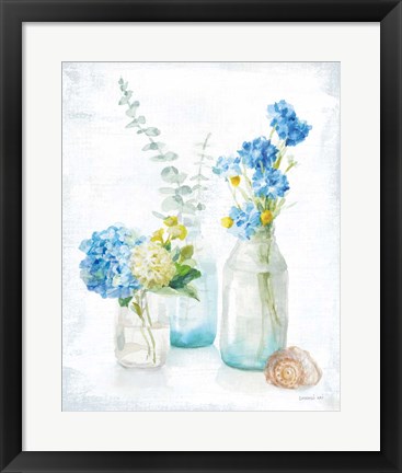 Framed Beach Cottage Florals III Print