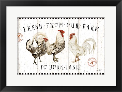 Framed Free Range Fresh I Print