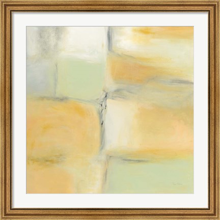 Framed Gray Stone and Gold Print