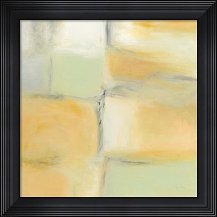Framed Gray Stone and Gold Print