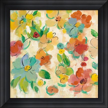 Framed Playful Floral Trio II Print