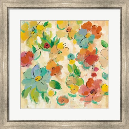 Framed Playful Floral Trio II Print