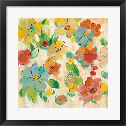 Framed Playful Floral Trio II Print