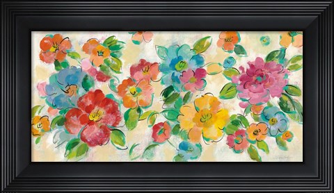 Framed Playful Floral Trio I Print