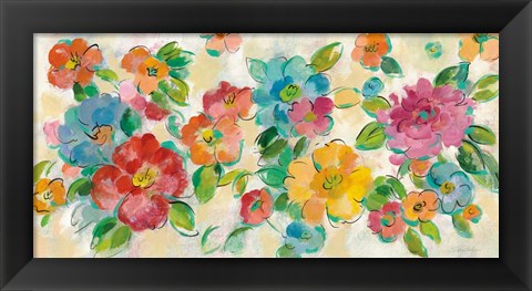 Framed Playful Floral Trio I Print