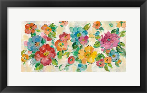 Framed Playful Floral Trio I Print