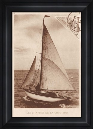 Framed Vintage Sailing II Sepia Print