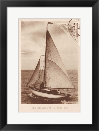 Framed Vintage Sailing II Sepia Print