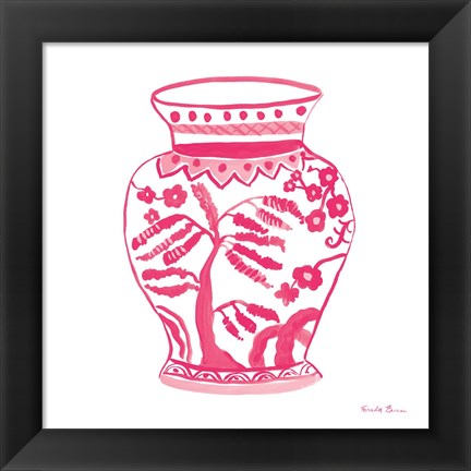 Framed Chinoiserie IV Pink Print