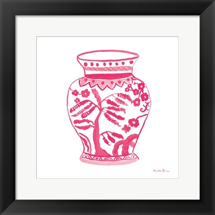 Framed Chinoiserie IV Pink Print