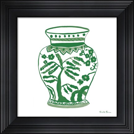 Framed Chinoiserie IV Green Print