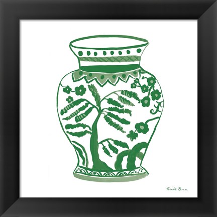 Framed Chinoiserie IV Green Print